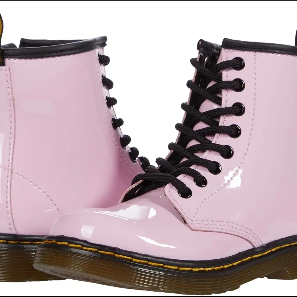 Dr. Martens Girls Patent Leather Pink Boots Size 3